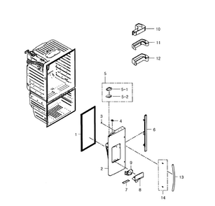 Left Door Diagram and Parts List for RFG29PHDBP XAA-0002 Samsung Refrigerator