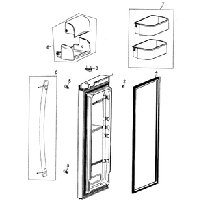 Right Door Diagram and Parts List for RF263AEWP XAA-00 Samsung Refrigerator