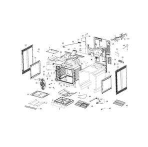 Cabinet Assy Diagram and Parts List for NX58H9500WS AA-0000 Samsung Range