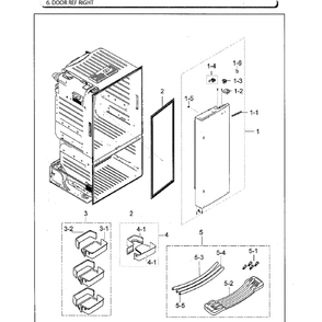 Part Location Diagram of DA82-02485C Samsung A/S ASSY-ASSY DOOR FOAM-REF RIGHT;AW2-14