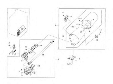 Duct Heater-gas Diagram and Parts List for DV45H7000GW A2-0000 Samsung Dryer