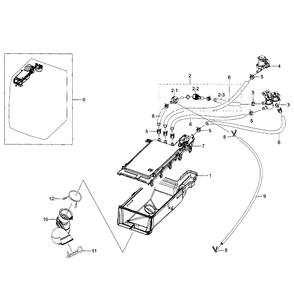 Housing Drawer Diagram and Parts List for WF350ANW XAA-03 Samsung Washer
