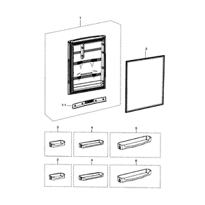 Refrigerator Door Diagram and Parts List for RB215ACPN XAA-01 Samsung Refrigerator