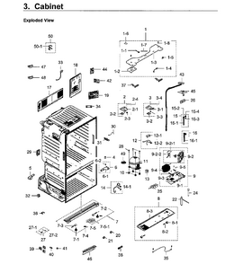 Cabinet Diagram and Parts List for RF23HCEDBWW AA-0003 Samsung Refrigerator