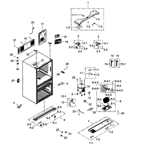 Cabinet Diagram and Parts List for RF31FMESBSR AA-0003 Samsung Refrigerator