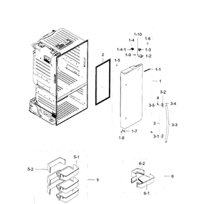 Right Door Diagram and Parts List for RF28HFEDBBC AA-05 Samsung Refrigerator
