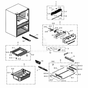 Freezer Diagram and Parts List for RF24FSEDBSR (AA)(0004) Samsung Refrigerator
