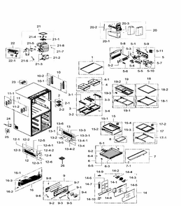 Fridge Diagram and Parts List for RF34H9960S4 AA-0004 Samsung Refrigerator