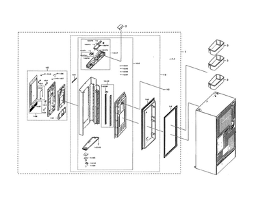 Part Location Diagram of DA97-19330A Samsung Front Cover Assembly
