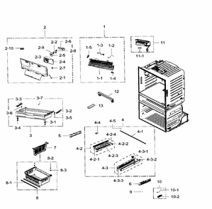 Freezer Diagram and Parts List for RF28HMEDBWW AA-0006 Samsung Refrigerator