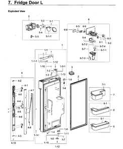 Part Location Diagram of DA97-16826B Samsung Fridge Door Gasket - Gray