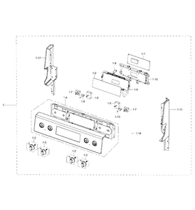 Control Panel Diagram and Parts List for NE59J3420SS AA-0003 Samsung Range