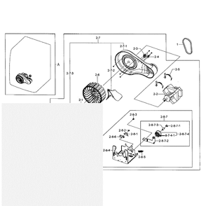 Motor Duct Diagram and Parts List for DV405GTPASU AA-02 Samsung Dryer