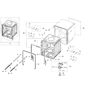Tub Assy Diagram and Parts List for DW80H9950US AA-0000 Samsung Dishwasher