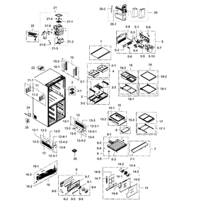 Fridge Diagram and Parts List for RF34H9960S4 AA-01 Samsung Refrigerator