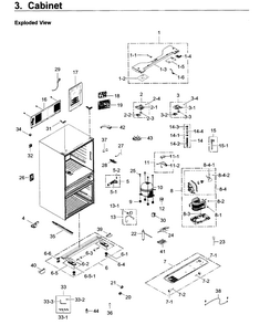 Part Location Diagram of DA63-07485B Samsung COVER LEG-FRONT LEFT;AW4