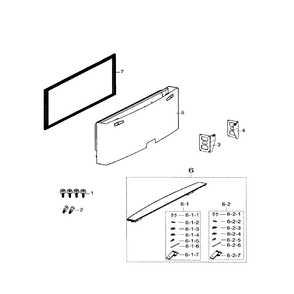 Freezer Door Diagram and Parts List for RF26HFENDSR (AA)(0001) Samsung Refrigerator