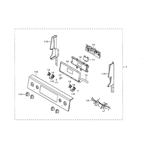 Part Location Diagram of DG34-00043A Samsung Touchpad Control Panel Overlay (Black)