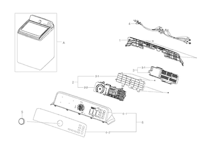 Control Panel Diagram and Parts List for WA456DRHDWR AA-0004 Samsung Washer