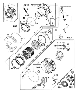 Part Location Diagram of DC97-16596A Samsung Washer Door Boot