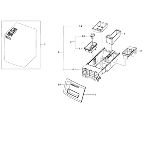 Drawer Diagram and Parts List for WF56H9100AG A2-01 Samsung Washer
