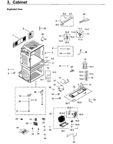 Cabinet Diagram and Parts List for RF28HMEDBWW AA-0011 Samsung Refrigerator