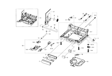 Base Diagram and Parts List for DW80F600UTW AA-0001 Samsung Dishwasher