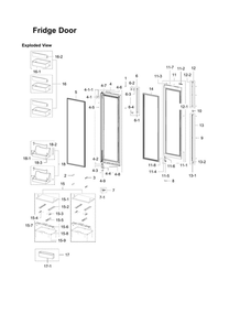 Refrigerator Door Diagram and Parts List for RH30H9500SR AA-04 Samsung Refrigerator