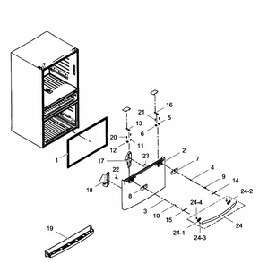 Freezer Door Diagram and Parts List for RF31FMEDBBC AA-0003 Samsung Refrigerator
