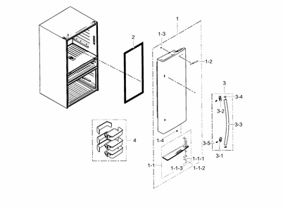 Refrigerator Door R Diagram and Parts List for RF31FMESBSR AA-0003 Samsung Refrigerator