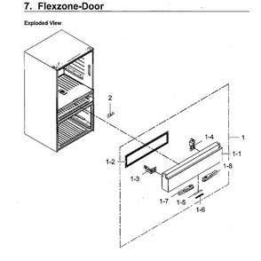 Flexzone Door Diagram and Parts List for RF23M8570SG AA-0000 Samsung Refrigerator