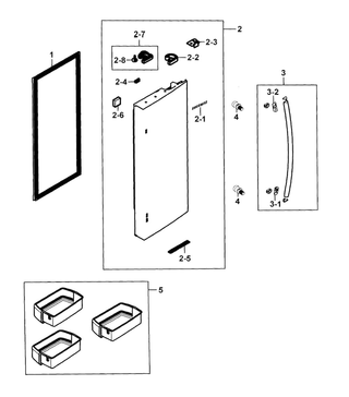 Refrigerator Door R Diagram and Parts List for RF28HMEDBWW AA-0000 Samsung Refrigerator