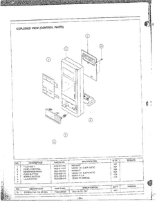 Control Parts Diagram and Parts List for MW6350W XAA Samsung Microwave
