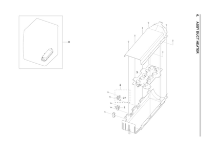 Heater Duct Assembly Diagram and Parts List for DVE45R6100V A3-00 Samsung Dryer