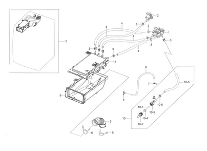 Housing Drawer Diagram and Parts List for WF56H9110CW A2-0000 Samsung Washer
