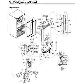 Fridge Door Lt Diagram and Parts List for RF23M8570SR AA-0000 Samsung Refrigerator