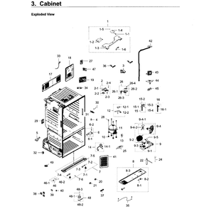 Cabinet Diagram and Parts List for RF28HDEDPWW AA-01 Samsung Refrigerator