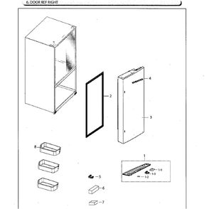 Fridge Door Rt Diagram and Parts List for RF261BEAESG AA-02 Samsung Refrigerator
