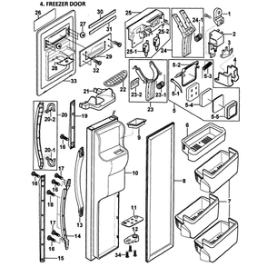 Left Door Diagram and Parts List for RS2578SH XAA-00 Samsung Refrigerator