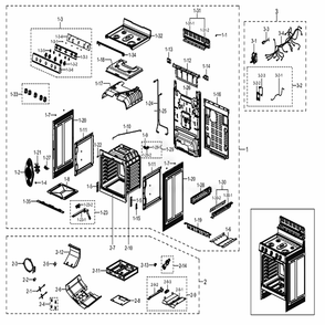 Main Diagram and Parts List for NX58M6650WS (AA)(0001) Samsung Range