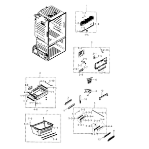 Freezer Diagram and Parts List for RF23HCEDBSR AA-02 Samsung Refrigerator