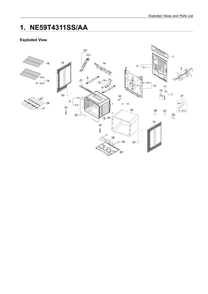 Main Assembly Diagram and Parts List for NE59T4311SS AA-00 Samsung Range