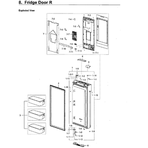 Fridge Door L Diagram and Parts List for RF28K9580SR AA-02 Samsung Refrigerator