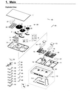 Cooktop Diagram and Parts List for NZ36K7880UG AA-0000 Samsung Cooktop