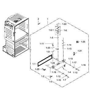 Flexzone Door Diagram and Parts List for RF28HMEDBSR AA-0009 Samsung Refrigerator