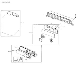 Control Panel Diagram and Parts List for DV48H7400GW A2-0001 Samsung Dryer