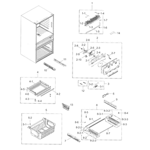 Freezer Diagram and Parts List for RF31FMESBSR AA-07 Samsung Refrigerator