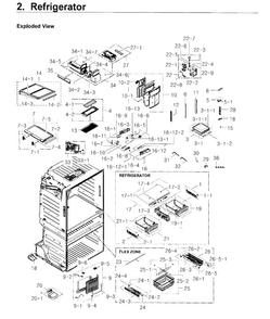 Fridge Diagram and Parts List for RF4267HARS XAA-0005 Samsung Refrigerator