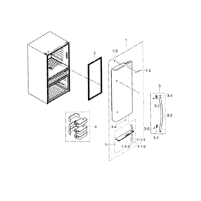Refrigerator Door R Diagram and Parts List for RF31FMESBSR AA-03 Samsung Refrigerator