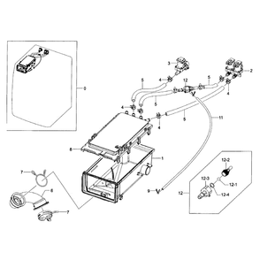 Drawer Housing Diagram and Parts List for WF363BTBEUF A2-01 Samsung Washer
